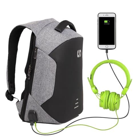 mochila antirrobo gris