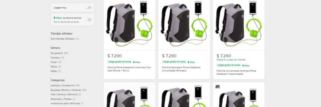 comprar mochila antirrobo en mercadolibre