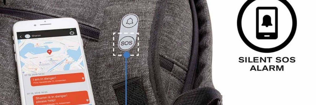 Mochila Con Alarma Antirrobo y Boton SOS